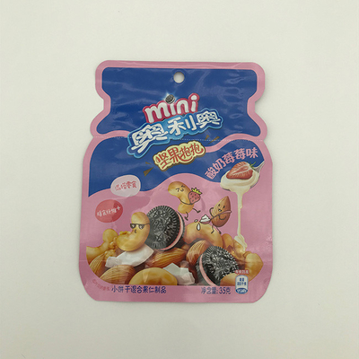 60g 100g Özel Şekilli Çantalar Lamine Plastik Zip Kilit Kılıfı Yan Köşebent