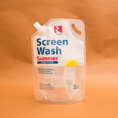 Sıvılar Ekran Yıkama için 2L Plastik Stand Up Sıvı Emzik Kılıfı Çanta