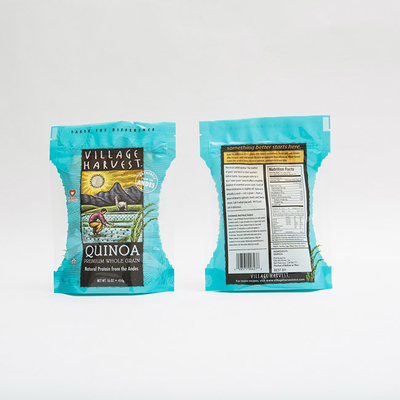 Şeffaf Pencere Gravür Baskı ile 10oz PET12 Quinoa Tohumları Gıda Ambalaj Torbaları