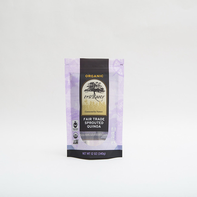 12 OZ 340g Gıda Ambalajı Kilitli Çanta Fermuarlı Filizlenmiş Quinoa için Ayakta Fermuar Kılıfı