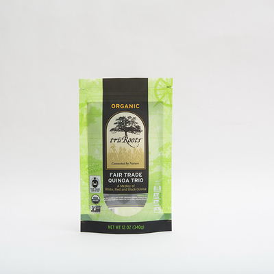 12oz Quinoa Trio Gıda Paketleme Torbaları 112 mikron Gıda İçin Zip Çanta Torbaları