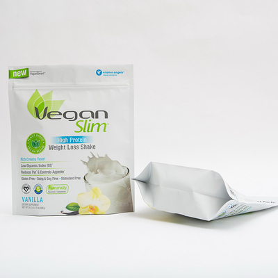1.5LB 100mm Gıda Paketleme Torbaları Yüksek Proteinli Plastik 140MIC Zip Kilidi Stand Up Kılıfı