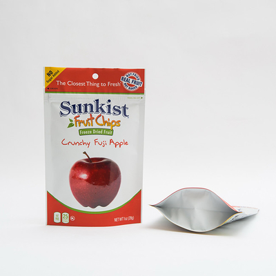 1 OZ Kuru Elma Cipsi Zip Kilidi Özel Zip Çanta Ambalajı ile Stand Up Poşet Çanta