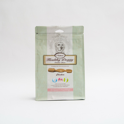 17.77OZ 75mm Pet Gıda Ambalaj Çanta Doggy Diş Fermuarlı Düz ​​Tabanlı Kese Çiğniyor