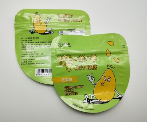 Candy PE80 için 40g Özel Şekilli Çantalar Fermuarlı Küçük Plastik Çanta
