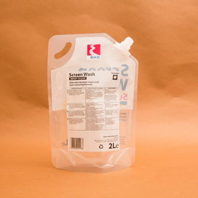 Sıvılar Ekran Yıkama için 2L Plastik Stand Up Sıvı Emzik Kılıfı Çanta