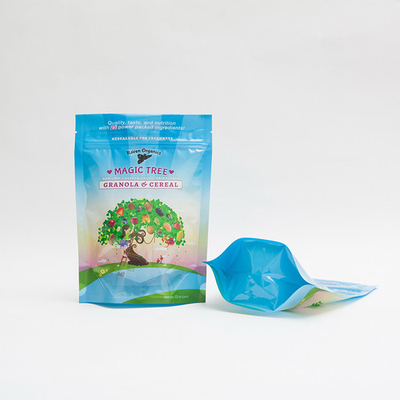 Granola Tahıl için 12 OZ 100mm Özel Baskılı Plastik Fermuar Kilitli Kılıf Ambalaj