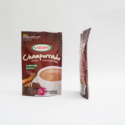 340g Champurrado Stand Up Kılıfı Anında Hocolate Fermuarlı Paketleme Çantası
