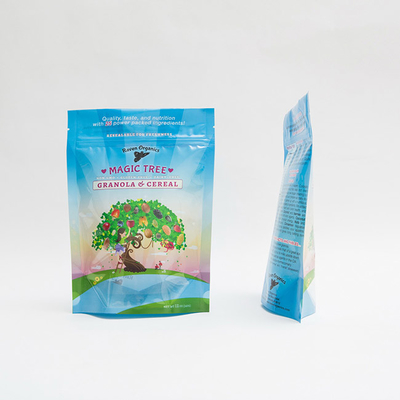 Granola Tahıl için 12 OZ 100mm Özel Baskılı Plastik Fermuar Kilitli Kılıf Ambalaj