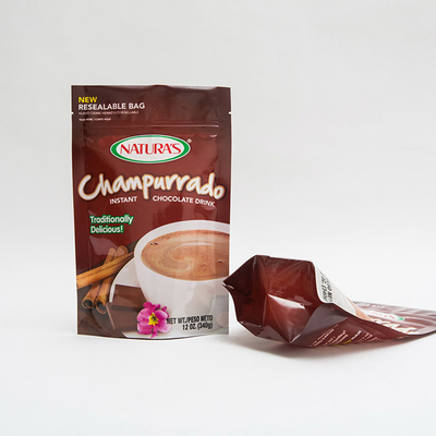 340g Champurrado Stand Up Kılıfı Anında Hocolate Fermuarlı Paketleme Çantası