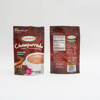 340g Champurrado Stand Up Kılıfı Anında Hocolate Fermuarlı Paketleme Çantası