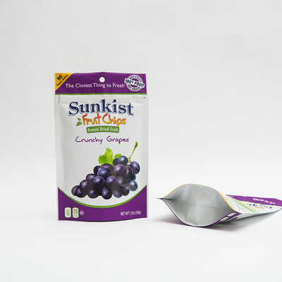 1.2oz Meyve Cipsi VMPET Stand Up Fermuarlı Çanta Açılıp Kapanabilir Kese Plastik Ambalaj