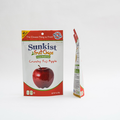 1 OZ Kuru Elma Cipsi Zip Kilidi Özel Zip Çanta Ambalajı ile Stand Up Poşet Çanta
