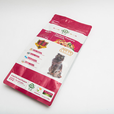 1.4kg Baskılı Yan Körüklü Plastik Poşet K Conta Alt Kedi Maması Torbaları Geri Dönüştürülebilir