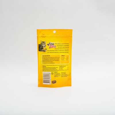 92 Mikron PE80 Stand Up Pet Gıda Ambalaj Torbası Plastik Multivitamin Kedi Maması Paketi