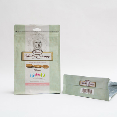 17.77OZ 75mm Pet Gıda Ambalaj Çanta Doggy Diş Fermuarlı Düz ​​Tabanlı Kese Çiğniyor